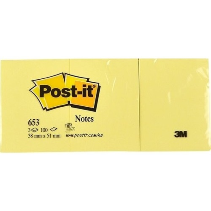 POST-IT YAPIŞKANLI NOT K. SARI 38X51MM 653