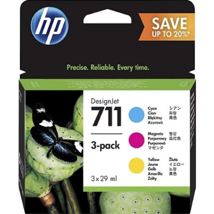 HP P2V32A 711 paket Camgöbeği/Macenta/Sarı Designjet Kartuşu (29 ml)