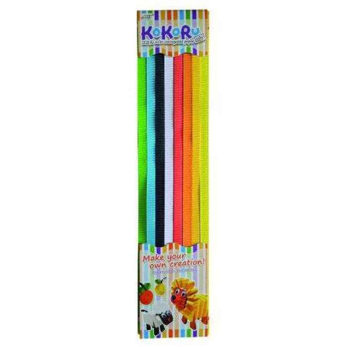 Kumtoys Kokoru Sanatı 8 Farklı Renk 500x13mm 56 Adet Oluklu Mukavva Şeritleri Kokuru