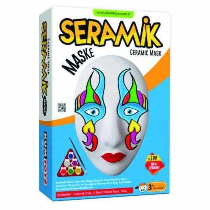 Kumtoys Seramik Maske Kutulu Seramik Boyama Etkinlik Hobi Boyama Maskesi