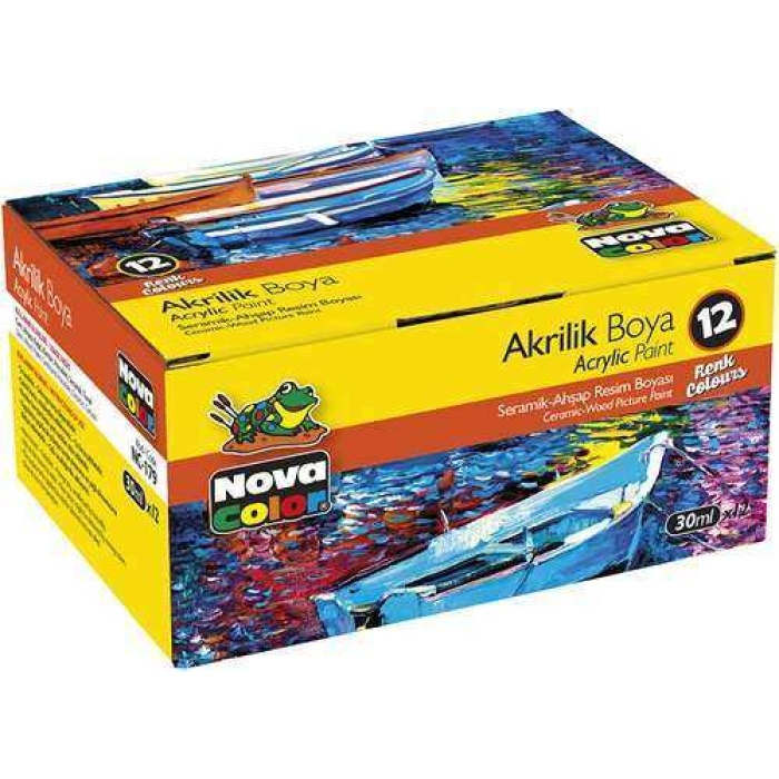 NOVA COLOR AKRİLİK BOYA 12 RENK TAKIM