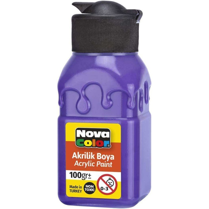 NOVA COLOR AKRİLİK BOYA ŞİŞE 100GR MOR