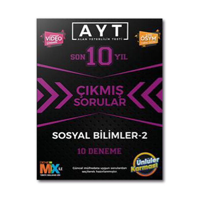 AYT Sosyal Bilimler-2 Çıkmış Sorular Tıpkı Basım 10 Deneme Ünlüler Karması