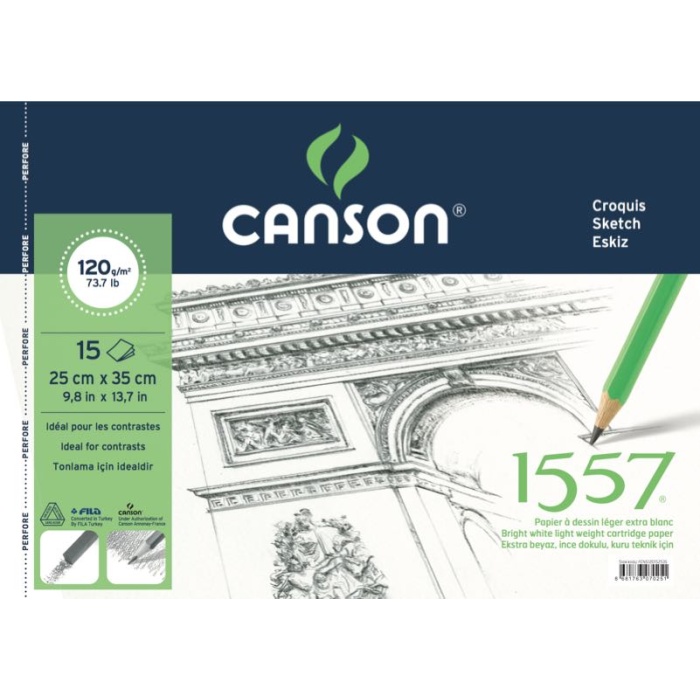 CANSON 1557 RESİM ÇİZİM BLOK 25x35 120GR