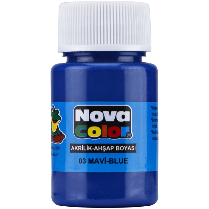 NOVA COLOR AKRİLİK BOYA ŞİŞE 30 CC MAVİ