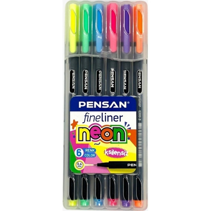 PENSAN 6300 FİNELİNER 6LI NEON PVC KUTU