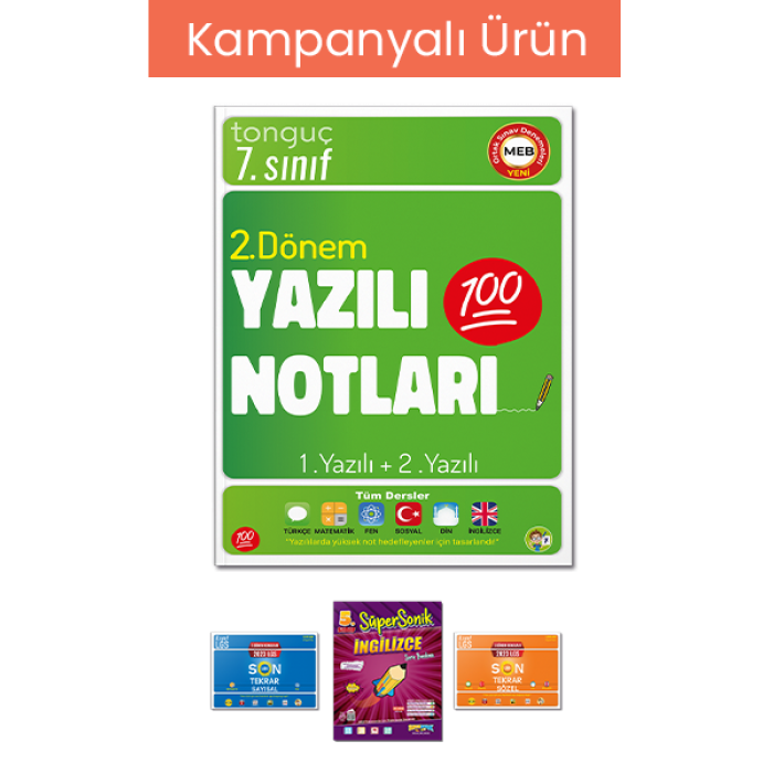 7. Sınıf Yazılı Notları 100 lü Paket (20 Kitap Hediyeli)