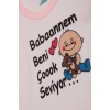 Babaannem Beni Çok Seviyor Uzun Kollu Bebek Zıbın Kod/renk: Beyaz Pembe