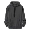 Erkek Uzun Kol Kapşonlu Basic Sweatshirt Hoodie - Füme