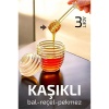 Kaşıklı Kristal Bal Kavanozu Reçel Pekmez Sos Kavanozu 3 Adet