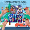 4 Set - 40 Parça  Masal Kahramanları, Meyveler, Sebzeler Ve Taşıtlar Parmak Kukla