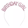 Pembe Renk Kristal Taşlı Parlak Birthday Girl Yazılı 16X17 Cm (4172)