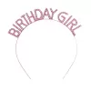 Pembe Renk Kristal Taşlı Parlak Birthday Girl Yazılı 16X17 Cm (4172)