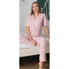 Alissa 6249 Kadın Çizgili Patlı Pijama Takımı