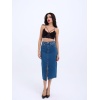 6471 Deni̇m Midi Slit Skirt-Koyu Mavi̇