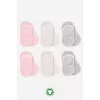 6Lı Silikonlu Babet Penye Çorap Bs30101B Pembe Gri
