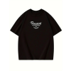 Thousand Baskılı Oversize Bisiklet Yaka T-Shirt - Siyah
