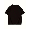 Thousand Baskılı Oversize Bisiklet Yaka T-Shirt - Siyah