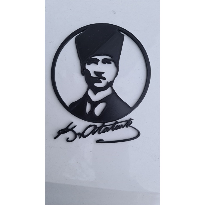 Mustafa Kemal Atatürk Silueti Ve Imzası Siyah 4972030