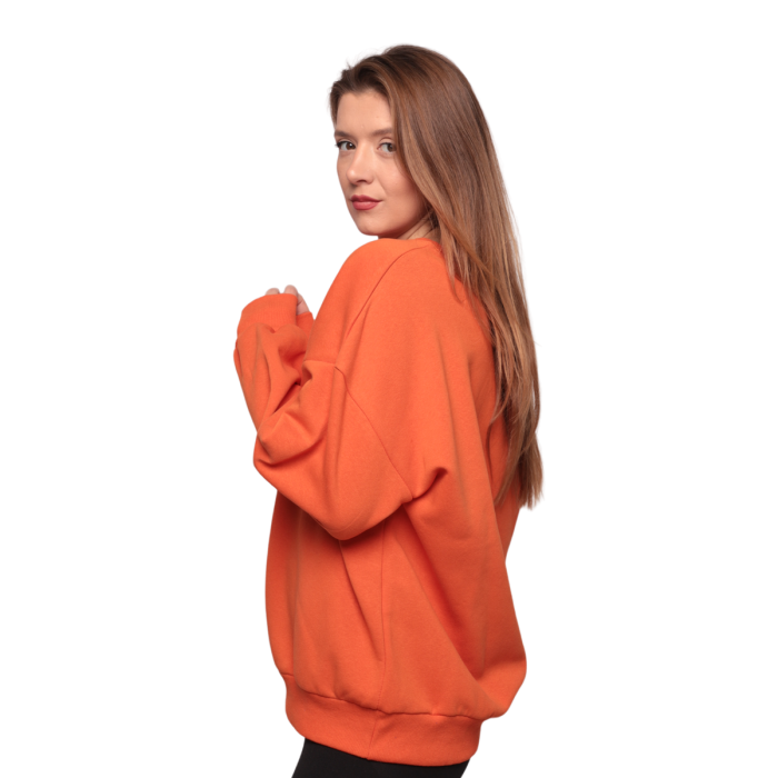 Nakışlı 3 Iplik Kadın Sweatshirt 5808 Kod/renk: Turuncu