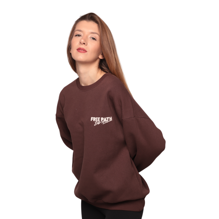 Baskılı 3 Iplik Kadın Sweatshirt 5810 Kod/renk: Kahve