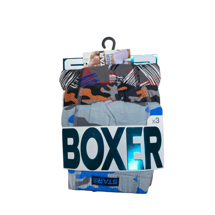 106 Desenli Pamuklu Kemer Likralı 3lü Boxer