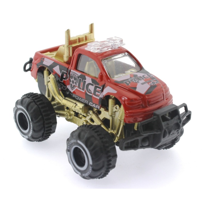 Çek Bırak Mini Off Road Kırmızı Polis Aracı