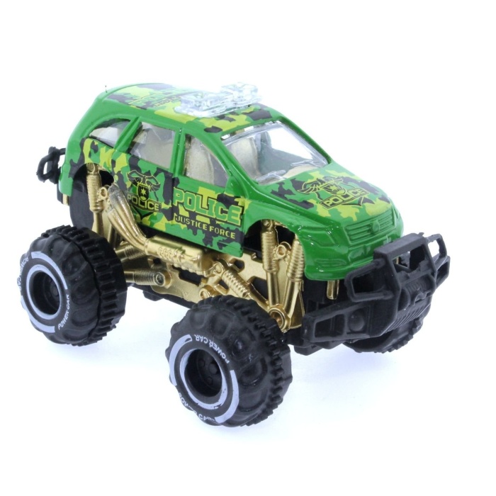 Çek Bırak Mini Off Road Yeşil Polis Aracı