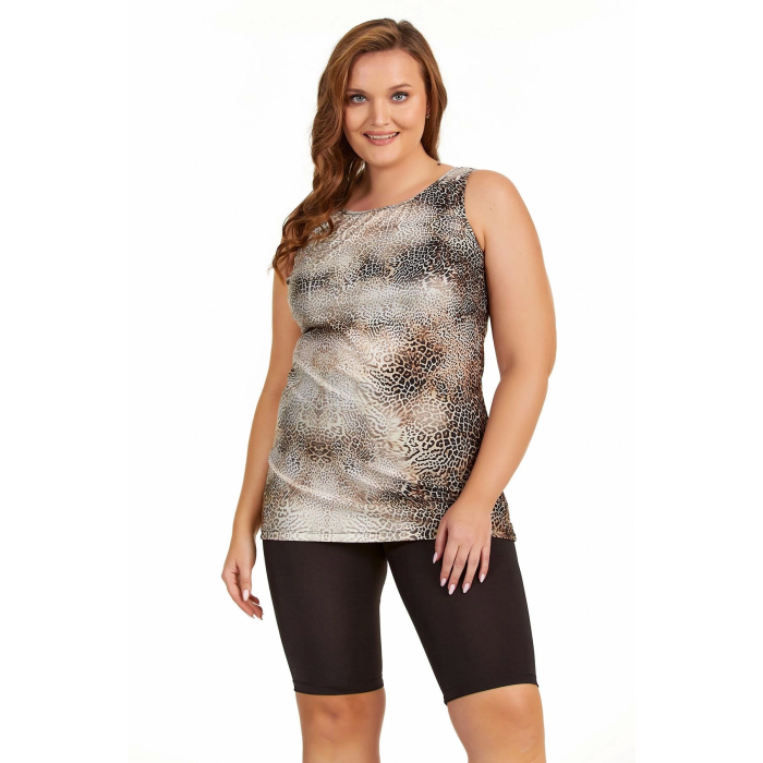 0755-9011 Leopar Kısa Kollu Tankini