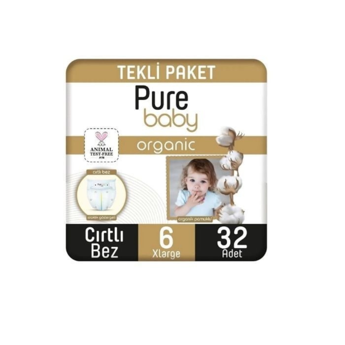 Sleepy Pure Organik Bebek Bezi Jumbo 6 Beden 15-27 Kg 32 Adet