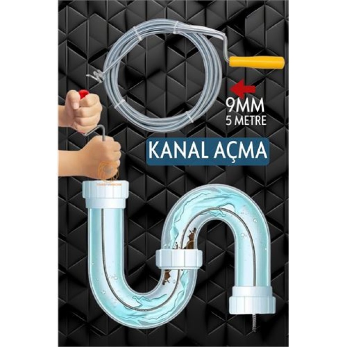 Profesyonel Kanal Açma Sprali  Kanal Gider Tıkanık Açıcı 5 Mt