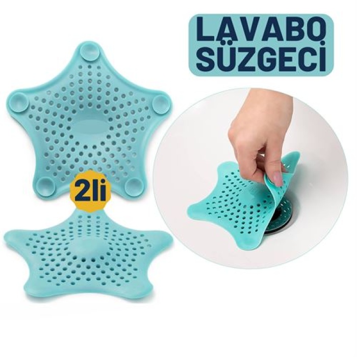 Vantuzlu Lavabo Gider Süzgeci Multi Kullanım 2 Li