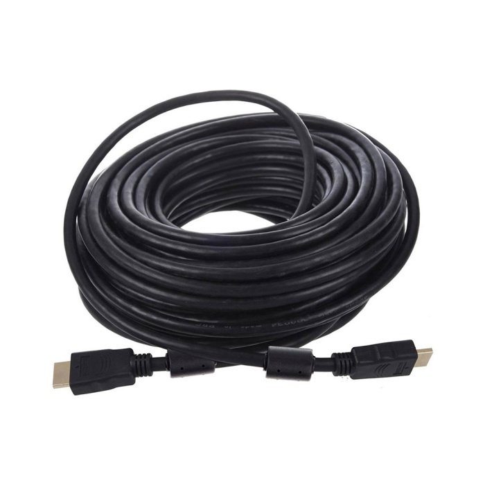 G-507Fs Plastik Düz Siyah 20 Metre Gold Poşetli  Hdmi Kablo