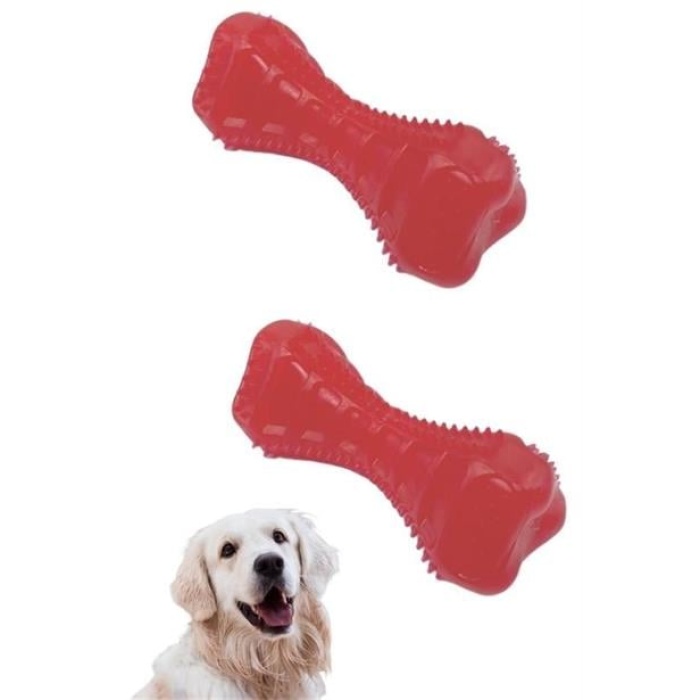 ® Köpekler Için Diş Kaşıma Oyuncağı Tırtıklı Yapıda Plastik Dumbell