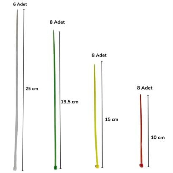 ® 30 Parça Plastik Kablo Kelepçe Seti Kablo Düzenleyici Bağlama Bantları