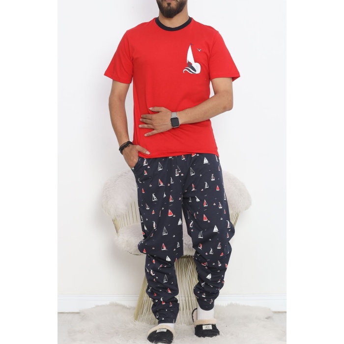 Erkek Pijama Takımı Kırmızı