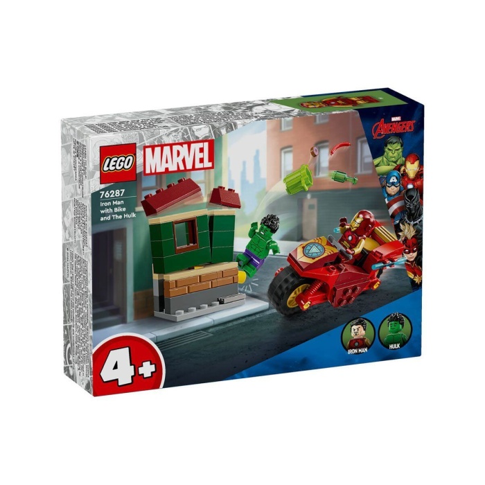 76287  Marvel Motosikletli Iron Man Ve Hulk 68 Parça +4 Yaş