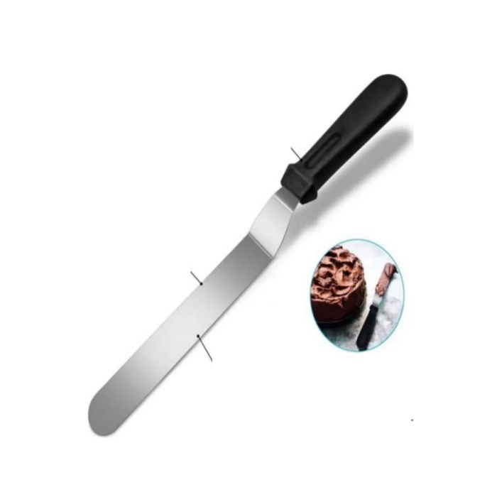 2Li Set Hamur Şekillendirici Eğik Pasta Spatulası +Metal Hamur Kesici Kazıyıcı Spatula