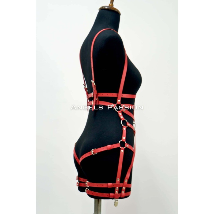 Deri Body Harness, Deri Dansçı Kostüm, Pole Dans Kostüm - 502