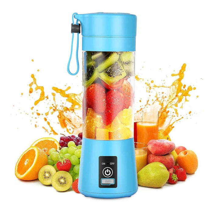 Portatif Taşınabilir El Blender 380 Ml Usb Şarjlı Mavi (4172)