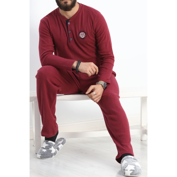 Erkek Pijama Takımı Bordo