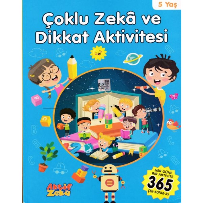 5 Yaş Çoklu Zeka Ve Dikkat Aktivitesi - Mavi Kitap