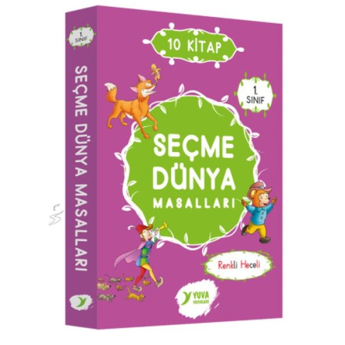 Seçme Dünya Masalları 1. Sınıf Renkli Heceli Düz Yazı 10 Kitap