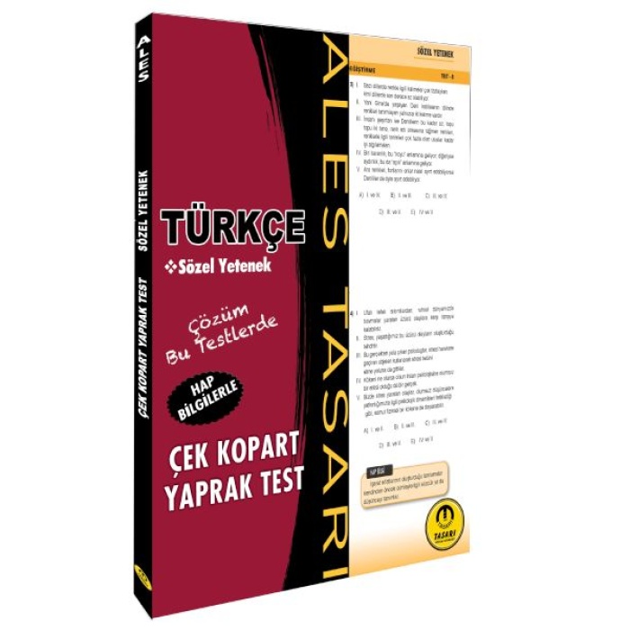 Tasarı Ales Türkçe Sözel Yetenek Yaprak Test Çek Kopart