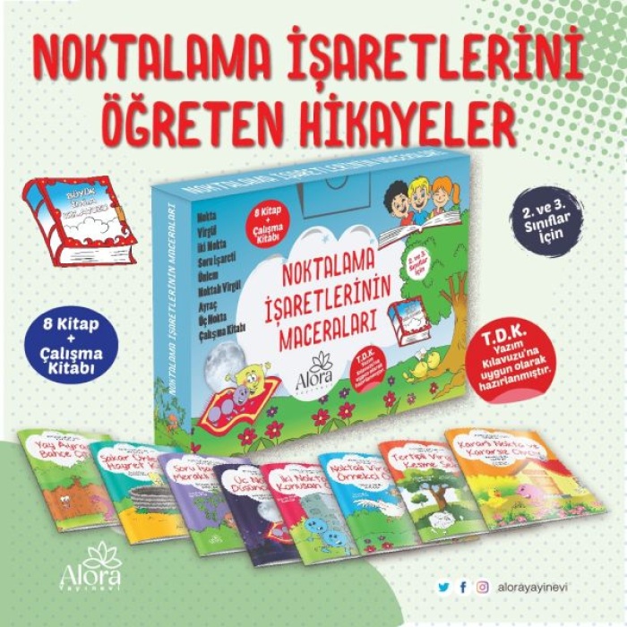 Noktalama İşaretlerinin Maceraları (Renkli  8 Kitap)