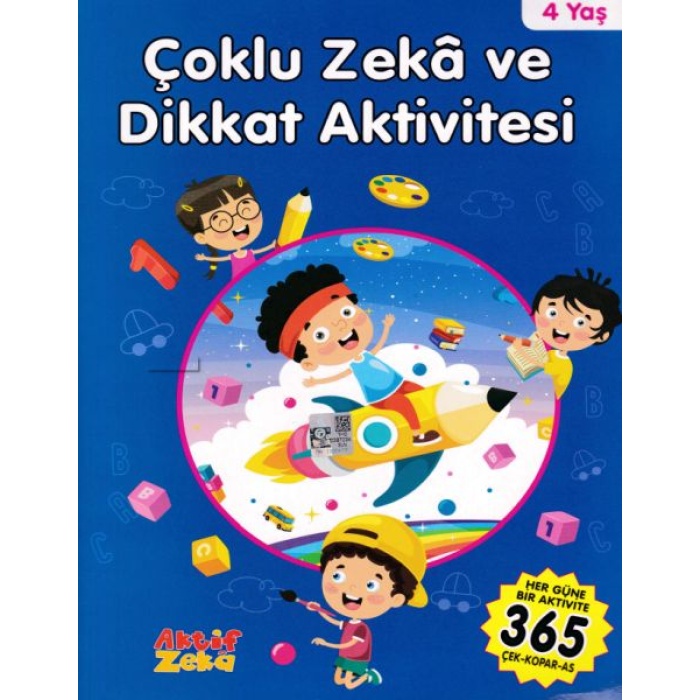 4 Yaş Çoklu Zeka Ve Dikkat Aktivitesi - Mavi Kitap