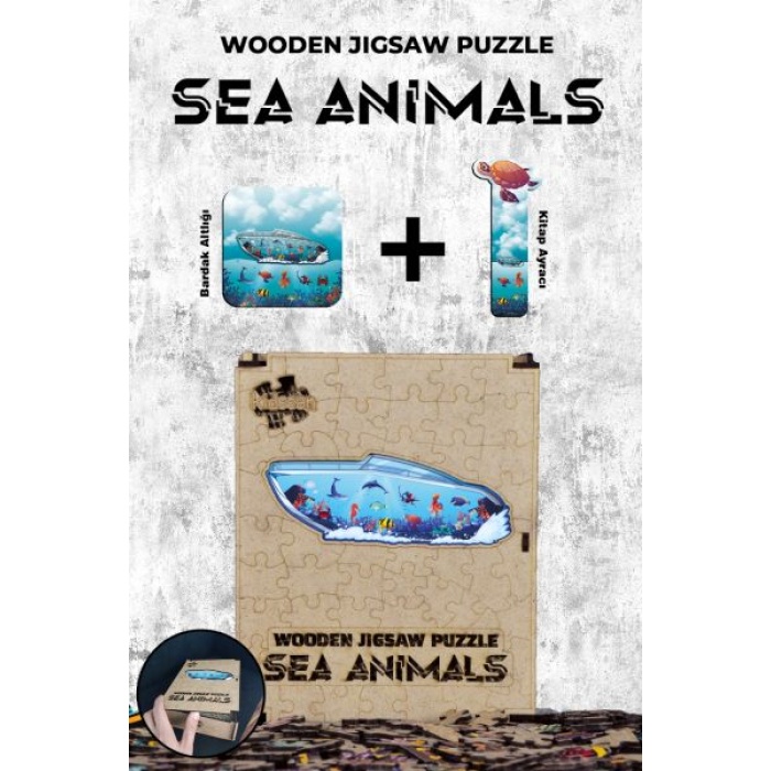 Ahşap Puzzle - Sea Animals (87 Parça)