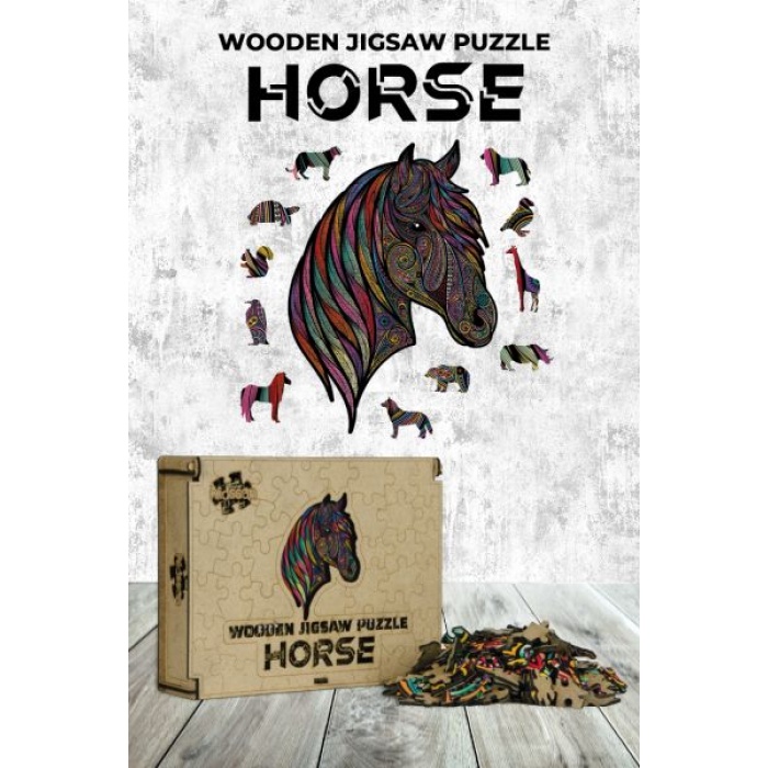 Ahşap Puzzle - Horse (170 Parça)