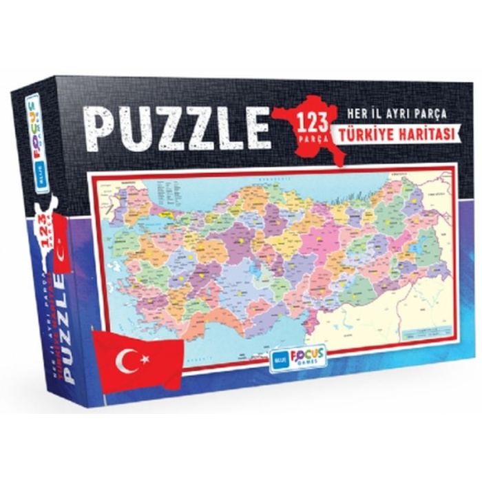 Türkiye Haritası Kutulu - Puzzle 123 Parça