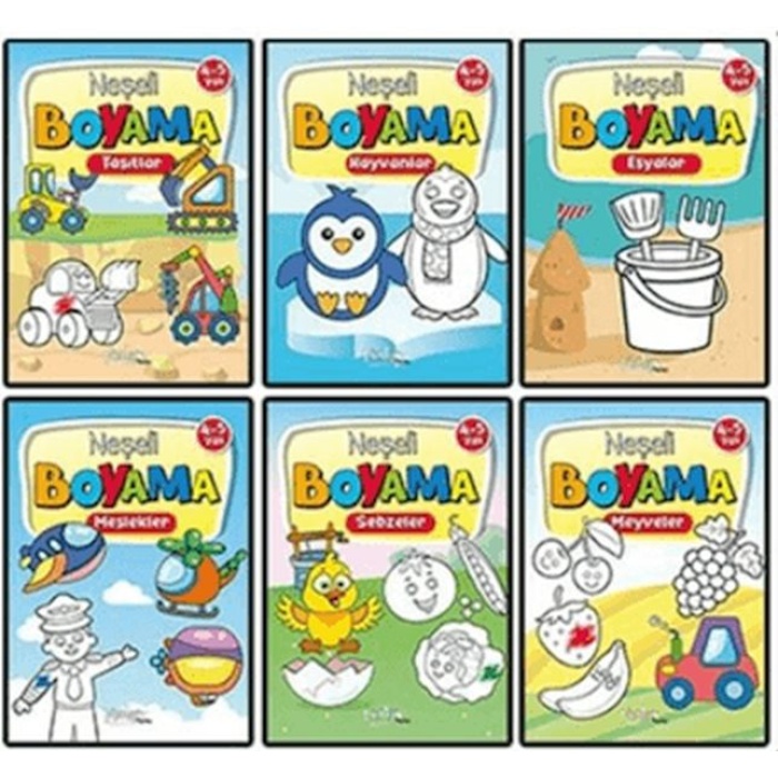 Neşeli Boyama 6 Kitap Set 4-5 Yaş